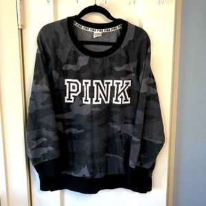 PINK Black & Grey Camo Sweatshirt